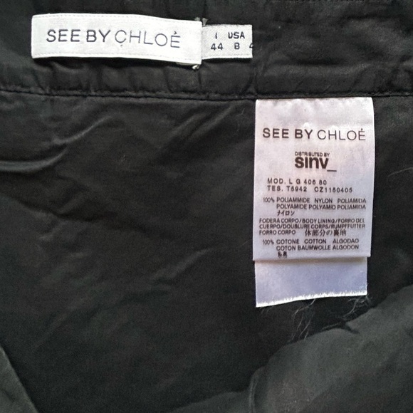 See By Chloe Women's Sequin Metallic Mini Skirt In Bronze Size 8 - Picture 7 of 10